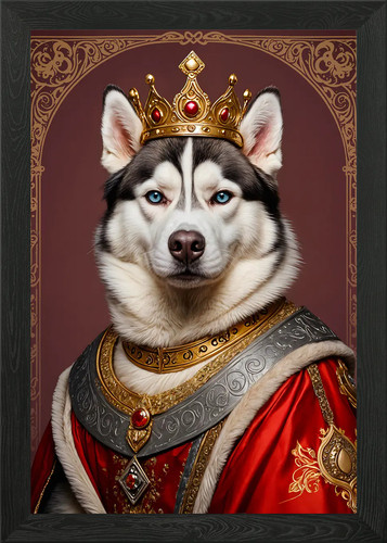 Siberian husky king framed - king,
