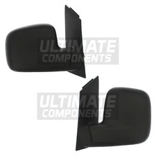 VW Caddy Van Mk3 2010-2021 Electric Wing Door Mirrors With Black Covers 1 Pair
