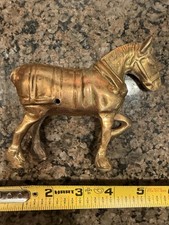VINTAGE BRASS WORKING HORSE Missing Cart