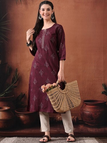 Indian women maroon - women, cotton