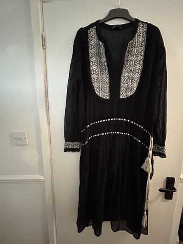 Zara black embroidered - embroidered, boho