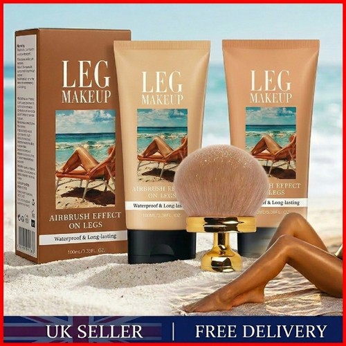 Leg makeup with brush - makeup,