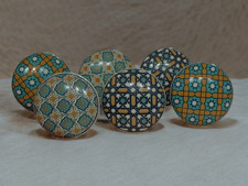 Multi coloured ceramic knobs