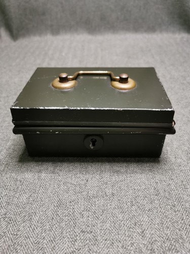 Vintage metal cash tin - vintage,