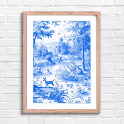 Pink toile jouy - de, deer