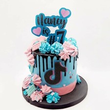 TikTok Birthday Cake Topper - Personalised - Inspired - Name - Age