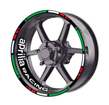 APRILIA  WHEEL DECALS GRAPHICS , 7-9 YEAR VINYL.  MOTORBIKE RACING