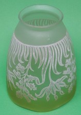 Vintage Glass Light Lamp Shade Mid-Century White & Amber 2.25" Fitter 4.75" Tall