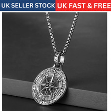 Compass Pendant Men's Necklace Fashion Retro Urban Pendant NEW***