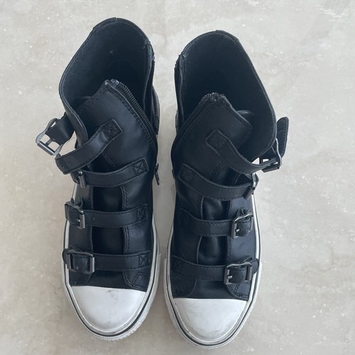 Ash virgin black - black, leather