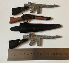 Vintage Marx Gabriel western Hip rifle Tommy gun lone star Cap die cast metal 5”