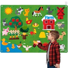 Farm Animals Ocean Fuzzy Felt Story Board Set with Farmhouse Themed Storytelling