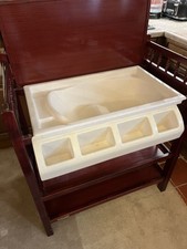 Good Condition Cot Bed And Changing Unit With Bath In Mahogany