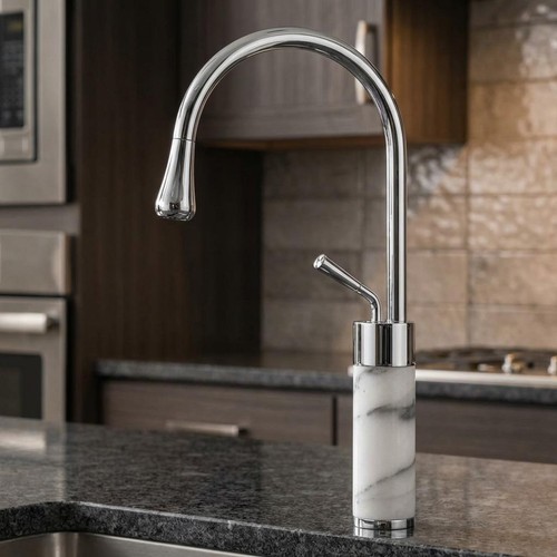 Chrome white marble - chrome/white, kitchen