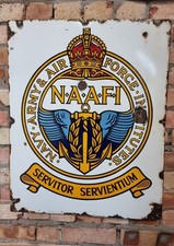 Vintage Enamel NAAFI Advertising Sign
