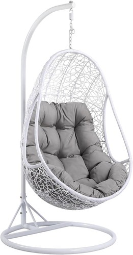White rattan hanging - white,