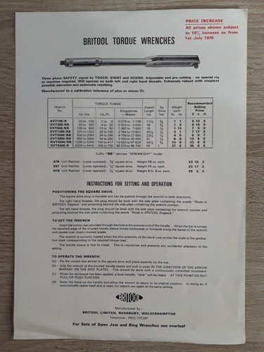 Britool torque wrench - wrench, &