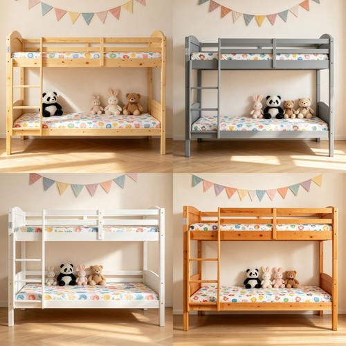 Wooden bunk bed kids - bed,