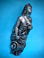 FIGUREHEAD FRIGATE MINIATURE marine SILVER painted resin Sculpture sea boat ship