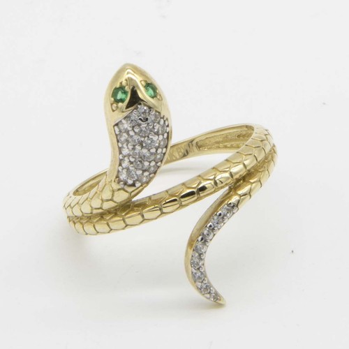 Textured snake with emerald - textured,