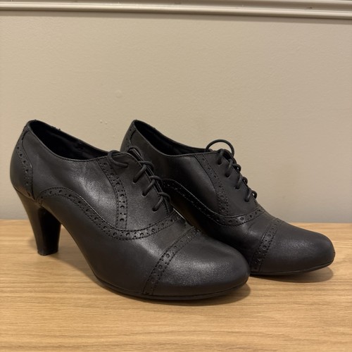 Clarks brogue heels black - clarks,