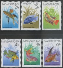 Hungary 1987 MNH** Fish\Banded Gourami\Zebra Mbuna\Cichlid\Threadfin Rainbowfish