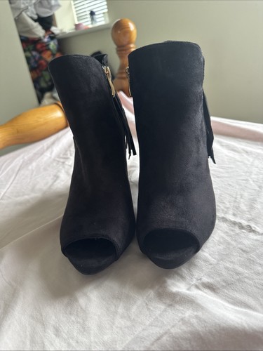 Women black faux - black, peep