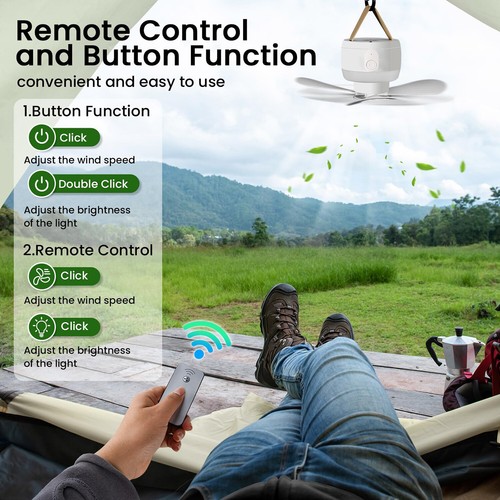 Camping ceiling fan with led - fan,