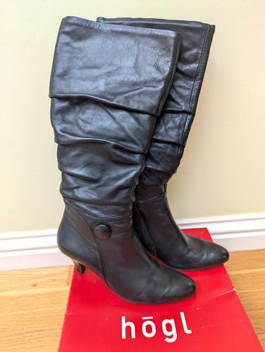 Högl black leather mid - leather, mid-calf