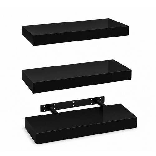 Black floating shelf - black, 40cm