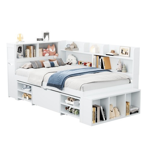 3ft single wooden storage - single, bed