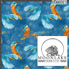 Kingfisher Birds 100% Cotton Poplin Fabric 