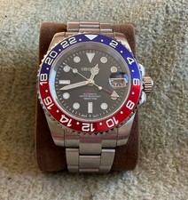 Seiko Gmt Pepsi Bezel Watch Automatic - Professionally made with original parts