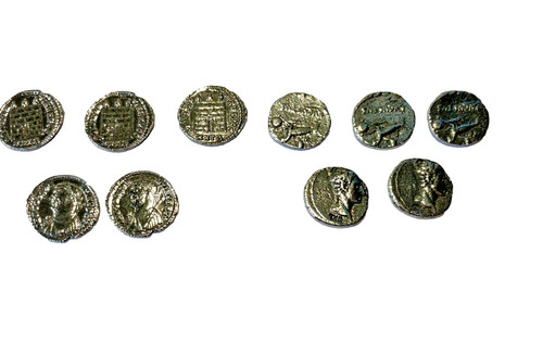 Set roman pewter - set, coins