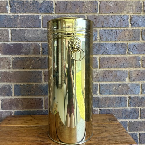 Brass umbrella cane stand lion - brass, umbrella/cane