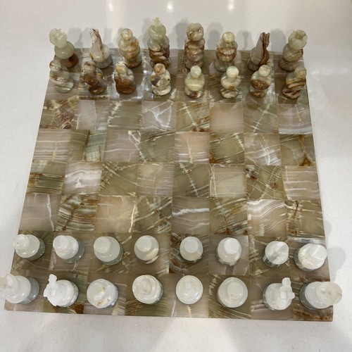 Large onyx marble chess - marble,