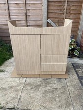 FLOOR STANDING 2 DOOR 2 DRAWER SINK UNIT IN LIGHT OAK 800 X 310 X 820MM RRP £315