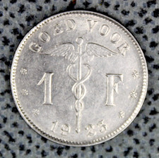 1923 Belgium 1 Franc Dutch