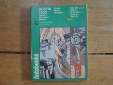 1964 - 1975 Austin 1800 Owners Workshop Manual Morris, Wolseley, 18/85 Mk 1,2,3