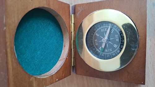 Brass sundial compass with