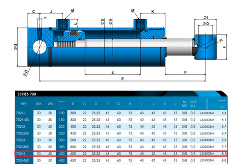 Hydraulic double acting