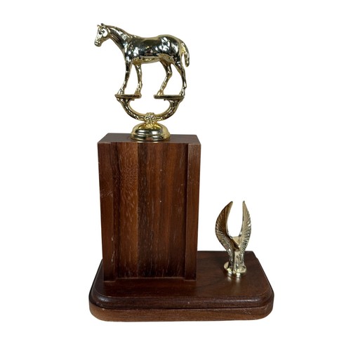 Vintage horse trophy - vintage, wood