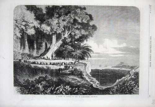 Old antique print - old, 1863
