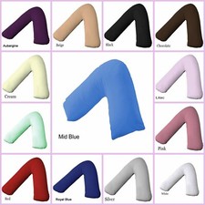 V Shaped Pillow Case Orthopedic Support Plain Dyed Poly Cotton Cover Unfilled
