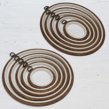 Nurge Embroidery Flexi Hoop Cross Stitch Oval Round Display Wood Effect 10 Sizes