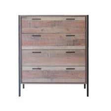 Chest of Drawers Rustic Large Industrial Metal Storage Clothing 4 Drawers