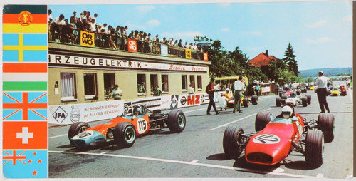 36508 postcard car racing - postcard,