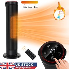 Tower Fan Heater Portable PTC Ceramic Electric Oscillating Home Office 2000W LED