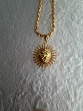 22k Gold Pendant Lion Head Design. Real Gold Handmade Jewelry