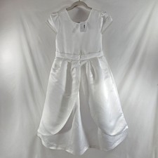 Gymboree White Satin Special Occasion Dress Girls Sz 14 Flower Girl Formal